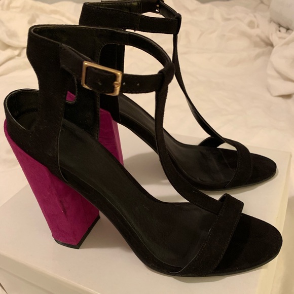 ASOS Statement Heel with T-Strap ❤️💜❤️💜 - Picture 2 of 4